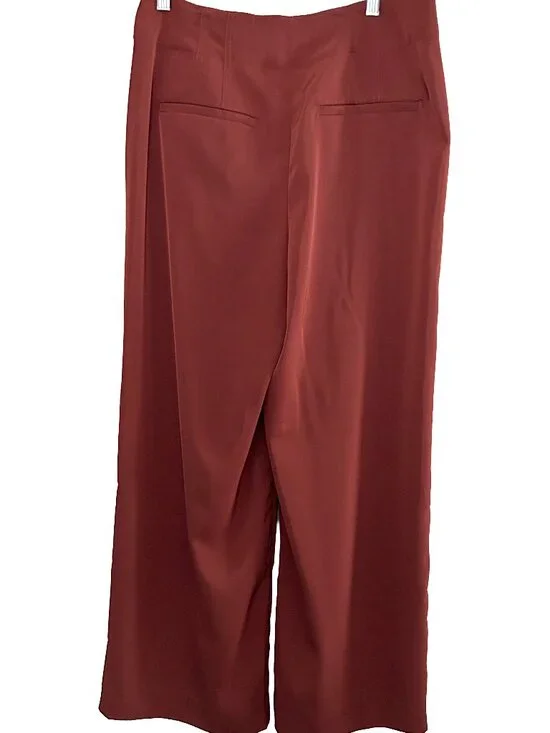Banana Republic Factory Pleated Wide Leg Pants Women's Size 10 Caramel NWT - Picture 2 of 9